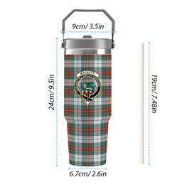 ScotsTee Shop Scottish MacBeth Dress  Ancient Crest Tartan Flip Straw Tumbler 20oz 30oz