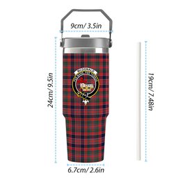 ScotsTee Shop Scottish McDonald of Boisdale Modern Crest Tartan Flip Straw Tumbler 20oz 30oz