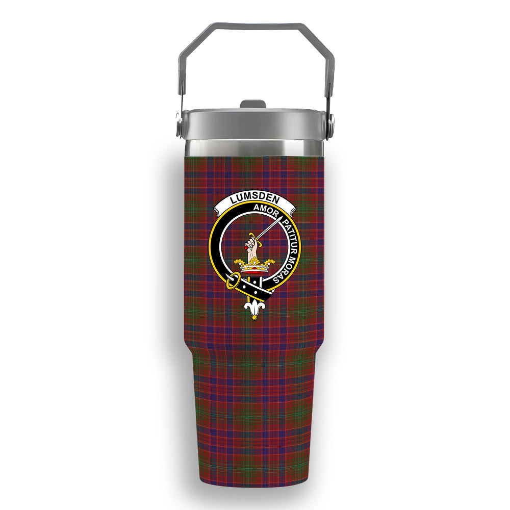 ScotsTee Shop Scottish Lumsden Short Crest Tartan Flip Straw Tumbler 20oz 30oz