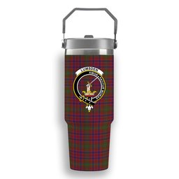 ScotsTee Shop Scottish Lumsden Short Crest Tartan Flip Straw Tumbler 20oz 30oz
