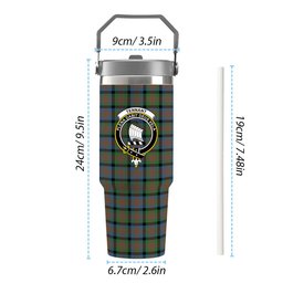 ScotsTee Shop Scottish Tennant Ancient Crest Tartan Flip Straw Tumbler 20oz 30oz
