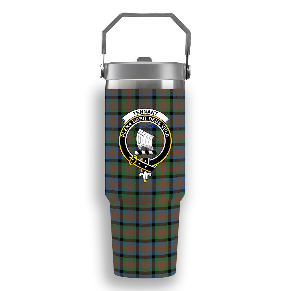 ScotsTee Shop Scottish Tennant Ancient Crest Tartan Flip Straw Tumbler 20oz 30oz