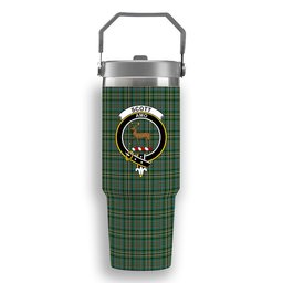 ScotsTee Shop Scottish Scott Green Ancient Crest Tartan Flip Straw Tumbler 20oz 30oz
