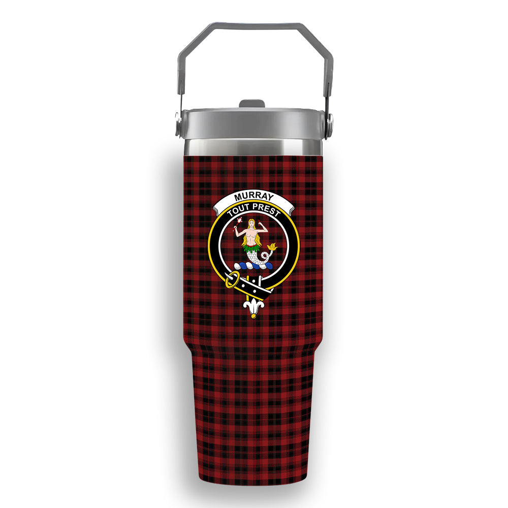 ScotsTee Shop Scottish Murray of Ochtertyre Crest Tartan Flip Straw Tumbler 20oz 30oz