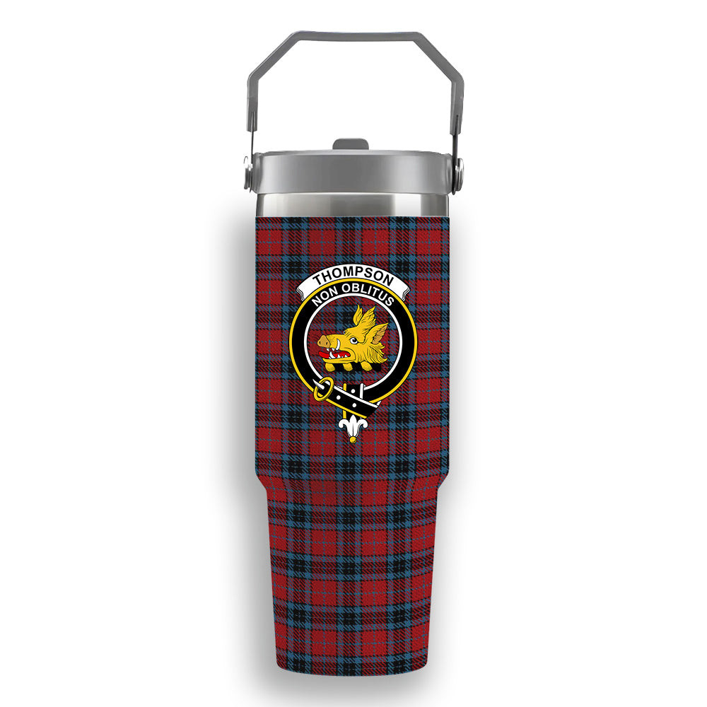 ScotsTee Shop Scottish Thompson 2 Crest Tartan Flip Straw Tumbler 20oz 30oz