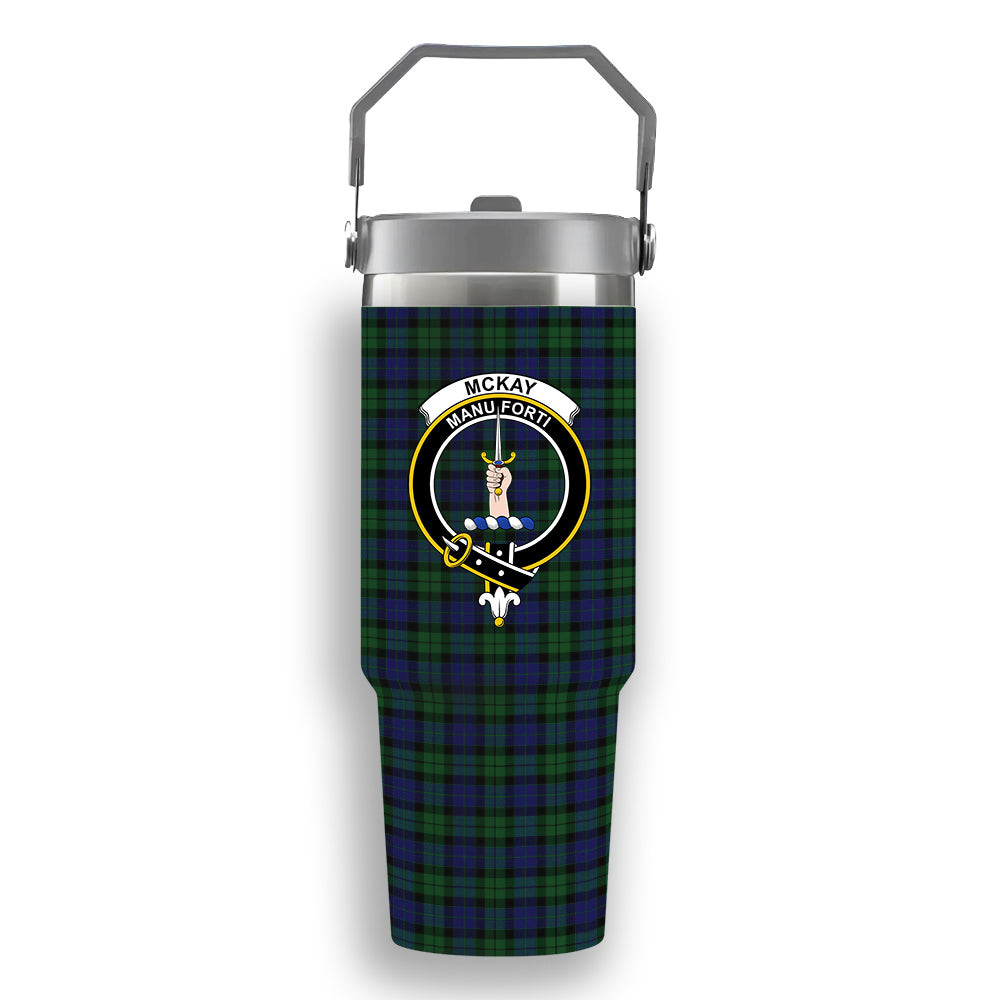 ScotsTee Shop Scottish McKay Modern Crest Tartan Flip Straw Tumbler 20oz 30oz