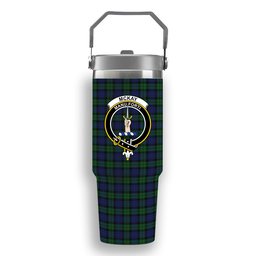 ScotsTee Shop Scottish McKay Modern Crest Tartan Flip Straw Tumbler 20oz 30oz