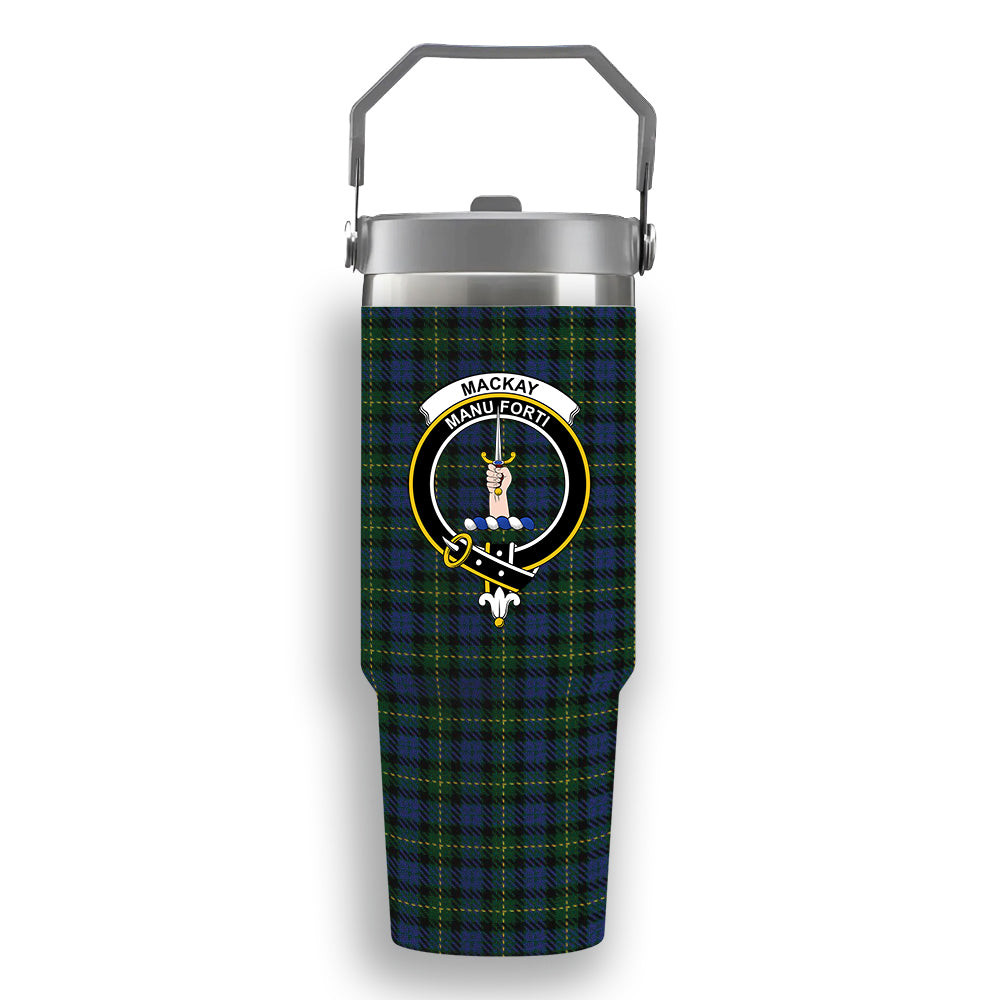 ScotsTee Shop Scottish MacKay Bonner Crest Tartan Flip Straw Tumbler 20oz 30oz