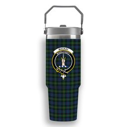 ScotsTee Shop Scottish MacKay Bonner Crest Tartan Flip Straw Tumbler 20oz 30oz