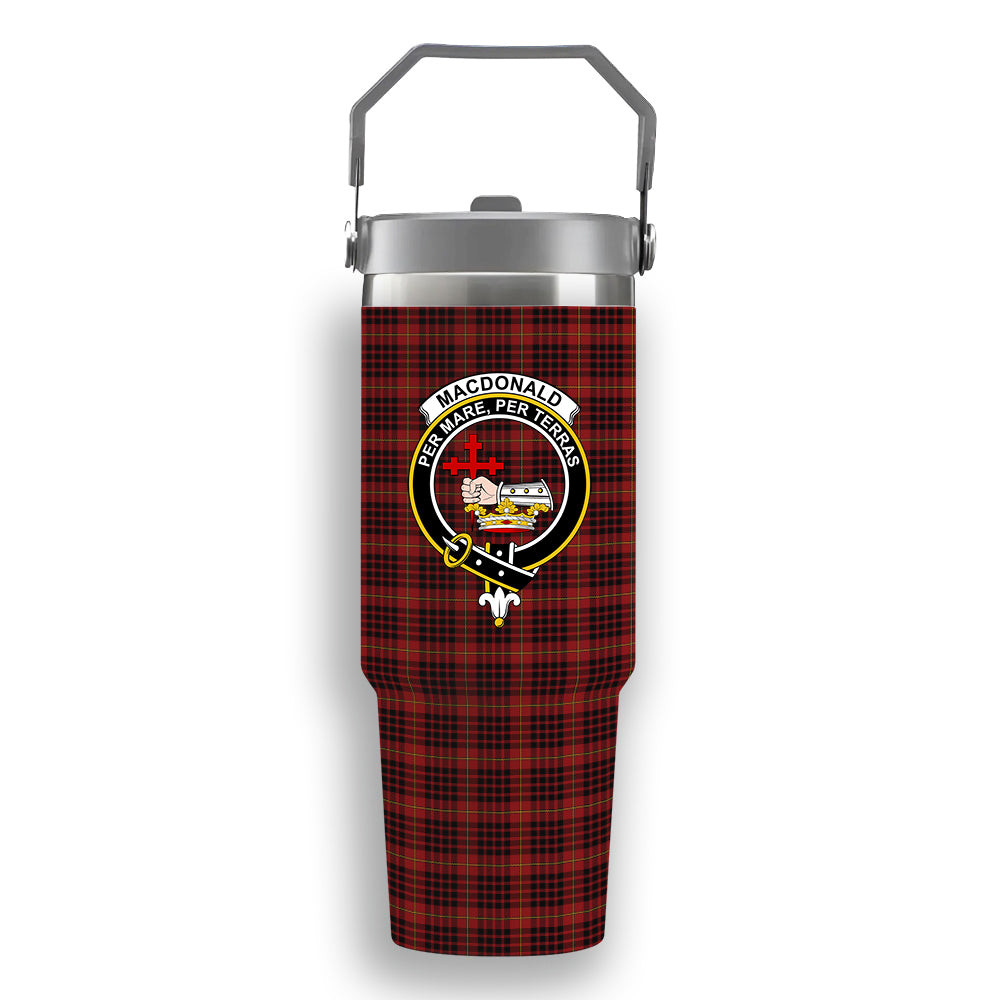 ScotsTee Shop Scottish MacDonald of Ardnamurchan Crest Tartan Flip Straw Tumbler 20oz 30oz