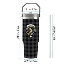 ScotsTee Shop Scottish Stewart Mourning Originaux Modern Clan Crest Tartan Flip Straw Tumbler 20oz 30oz