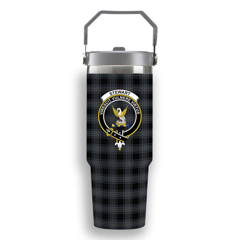 ScotsTee Shop Scottish Stewart Mourning Originaux Modern Clan Crest Tartan Flip Straw Tumbler 20oz 30oz