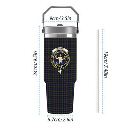 ScotsTee Shop Scottish Murray of Atholl Modern Crest Tartan Flip Straw Tumbler 20oz 30oz