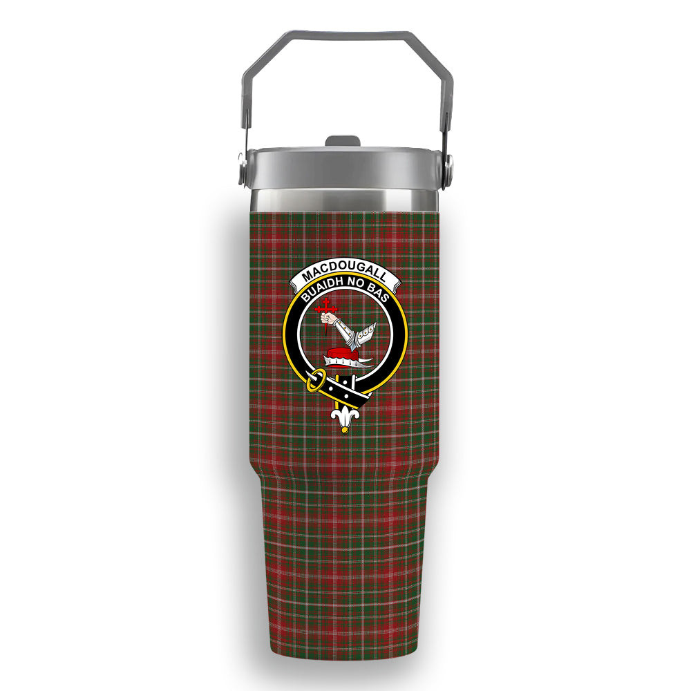 ScotsTee Shop Scottish MacDougall 2005 Crest Tartan Flip Straw Tumbler 20oz 30oz