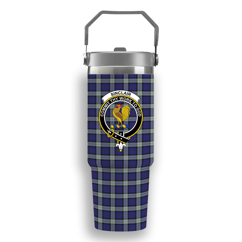 ScotsTee Shop Scottish Sinclair Dress Dance Crest Tartan Flip Straw Tumbler 20oz 30oz