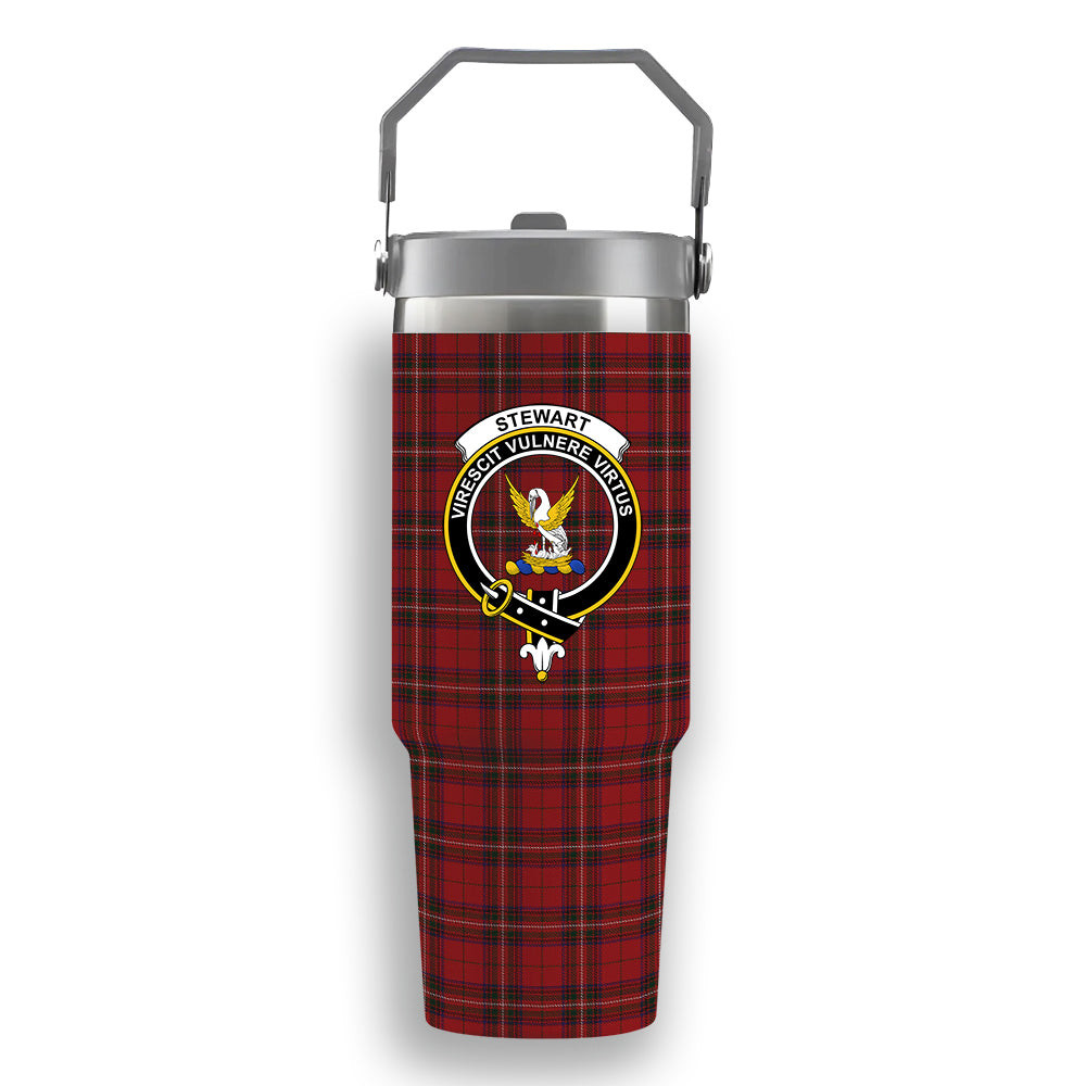 ScotsTee Shop Scottish Stewart of Rothesay 1 Crest Tartan Flip Straw Tumbler 20oz 30oz