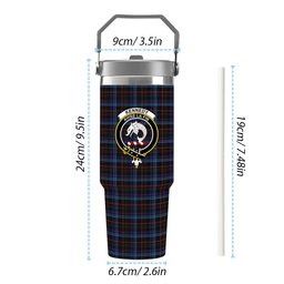 ScotsTee Shop Scottish Kennedy Irish Crest Tartan Flip Straw Tumbler 20oz 30oz