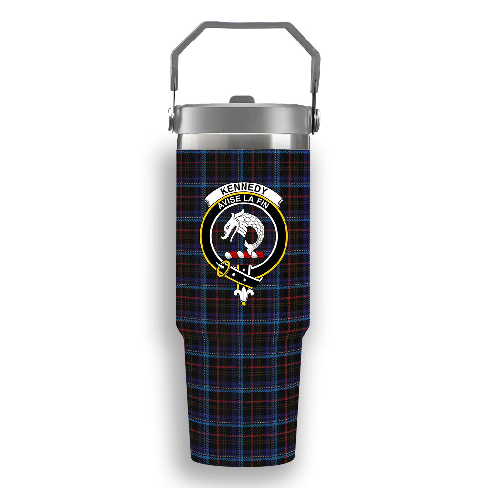 ScotsTee Shop Scottish Kennedy Irish Crest Tartan Flip Straw Tumbler 20oz 30oz