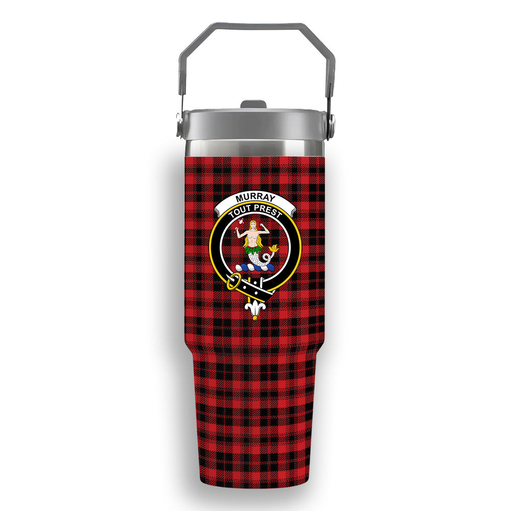 ScotsTee Shop Scottish Murray of Ochtertyre Modern Crest Tartan Flip Straw Tumbler 20oz 30oz