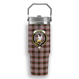 ScotsTee Shop Scottish Lindsay Dress Red Crest Tartan Flip Straw Tumbler 20oz 30oz