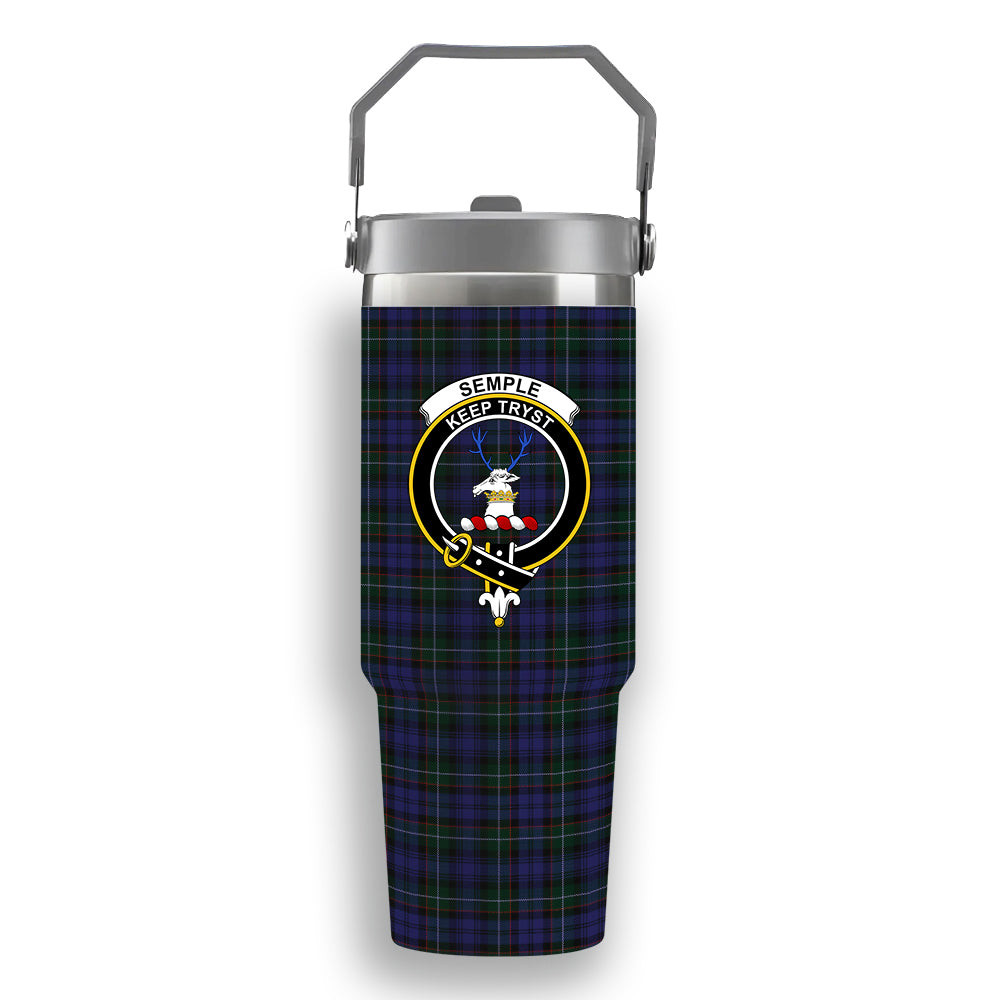 ScotsTee Shop Scottish Semple Crest Tartan Flip Straw Tumbler 20oz 30oz
