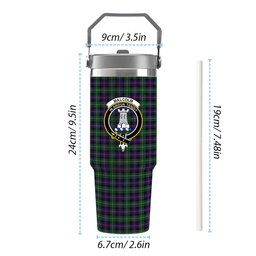 ScotsTee Shop Scottish Malcolm Modern Crest Tartan Flip Straw Tumbler 20oz 30oz