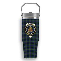 ScotsTee Shop Scottish MacKenzie Modern #2 Crest Tartan Flip Straw Tumbler 20oz 30oz