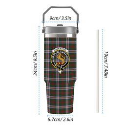 ScotsTee Shop Scottish MacKintosh Dress Scott Adie Crest Tartan Flip Straw Tumbler 20oz 30oz