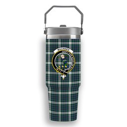 ScotsTee Shop Scottish MacInnes Dress Modern Crest Tartan Flip Straw Tumbler 20oz 30oz