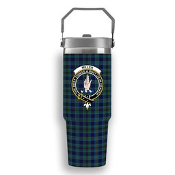 ScotsTee Shop Scottish Miller Crest Tartan Flip Straw Tumbler 20oz 30oz