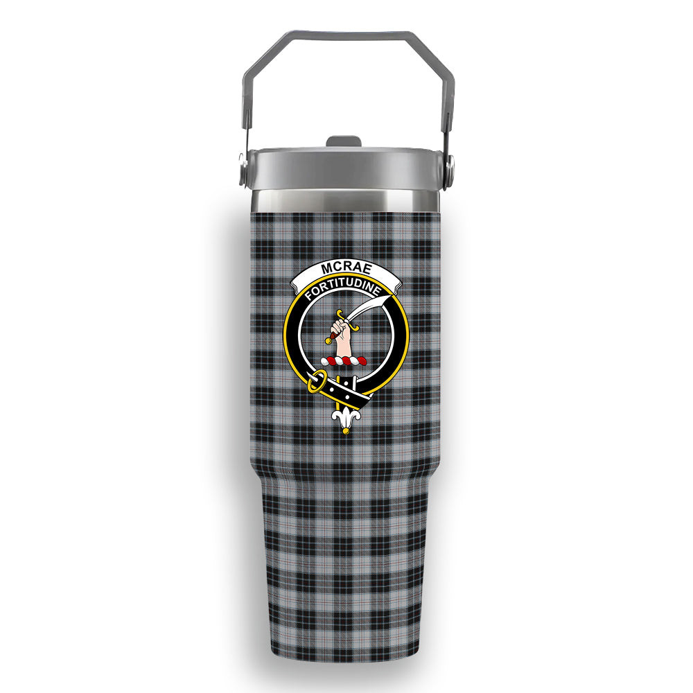 ScotsTee Shop Scottish McRae Dress Crest Tartan Flip Straw Tumbler 20oz 30oz