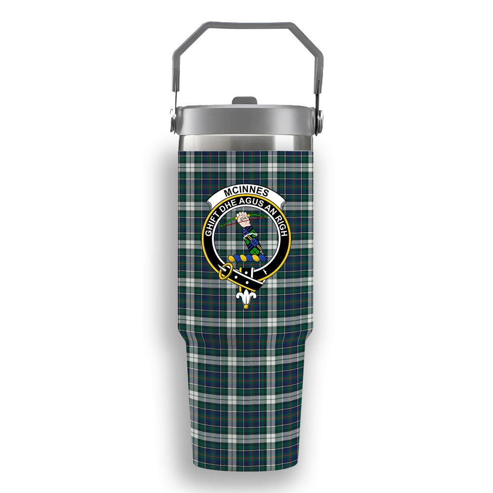 ScotsTee Shop Scottish McInnes Dress Modern Crest Tartan Flip Straw Tumbler 20oz 30oz