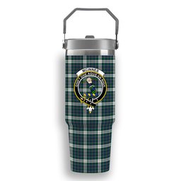 ScotsTee Shop Scottish McInnes Dress Modern Crest Tartan Flip Straw Tumbler 20oz 30oz