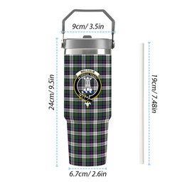 ScotsTee Shop Scottish Malcolm Dress Modern Crest Tartan Flip Straw Tumbler 20oz 30oz
