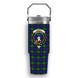 ScotsTee Shop Scottish Sempill Modern Crest Tartan Flip Straw Tumbler 20oz 30oz
