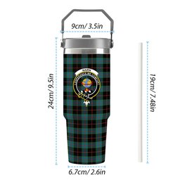 ScotsTee Shop Scottish Nairn Ancient Crest Tartan Flip Straw Tumbler 20oz 30oz