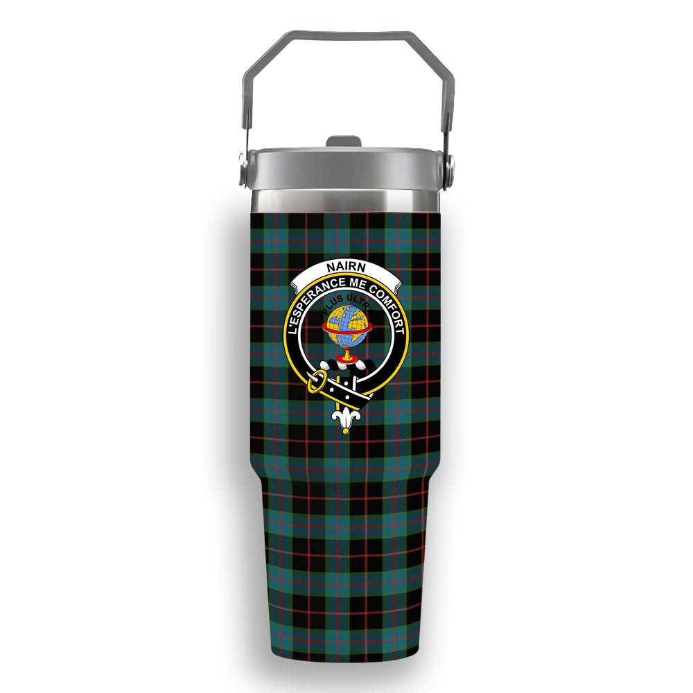 ScotsTee Shop Scottish Nairn Ancient Crest Tartan Flip Straw Tumbler 20oz 30oz