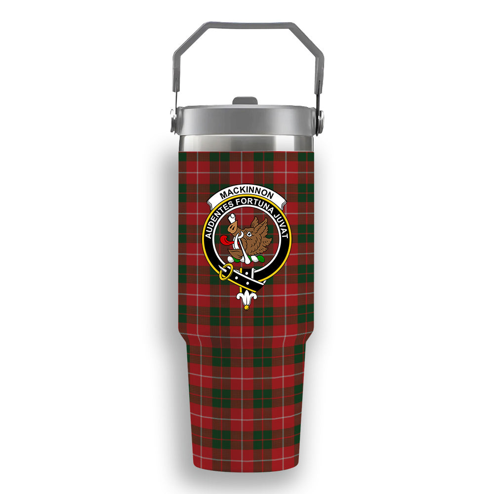 ScotsTee Shop Scottish MacKinnon 1930 Crest Tartan Flip Straw Tumbler 20oz 30oz