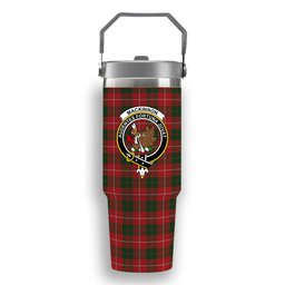 ScotsTee Shop Scottish MacKinnon 1930 Crest Tartan Flip Straw Tumbler 20oz 30oz