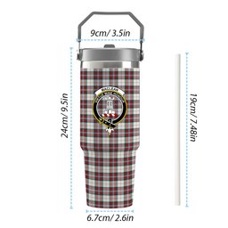 ScotsTee Shop Scottish MacLean Dress Modern Crest Tartan Flip Straw Tumbler 20oz 30oz
