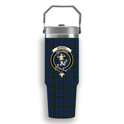 ScotsTee Shop Scottish Murray of Elibank Modern Crest Tartan Flip Straw Tumbler 20oz 30oz