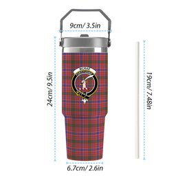 ScotsTee Shop Scottish McRae Ancient Crest Tartan Flip Straw Tumbler 20oz 30oz