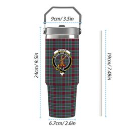 ScotsTee Shop Scottish Spence Crest Tartan Flip Straw Tumbler 20oz 30oz