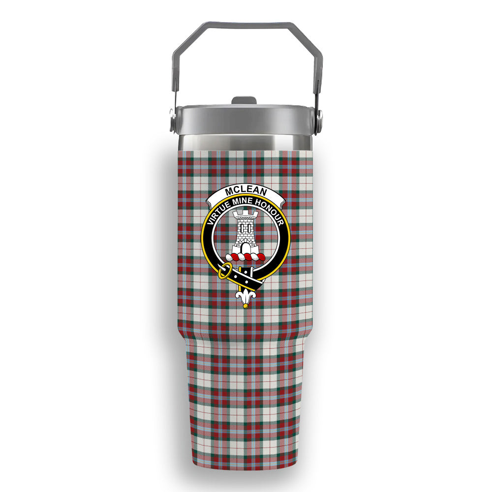 ScotsTee Shop Scottish McLean Dress Modern Crest Tartan Flip Straw Tumbler 20oz 30oz