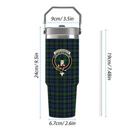 ScotsTee Shop Scottish Stephenson Hunting Crest Tartan Flip Straw Tumbler 20oz 30oz