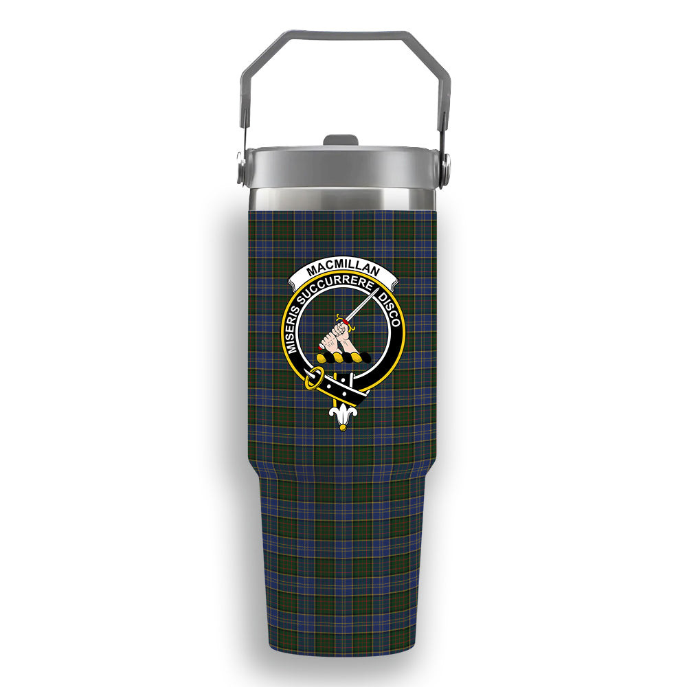 ScotsTee Shop Scottish MacMillan Hunting Crest Tartan Flip Straw Tumbler 20oz 30oz