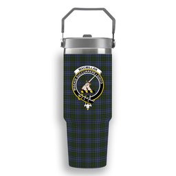 ScotsTee Shop Scottish MacMillan Hunting Crest Tartan Flip Straw Tumbler 20oz 30oz