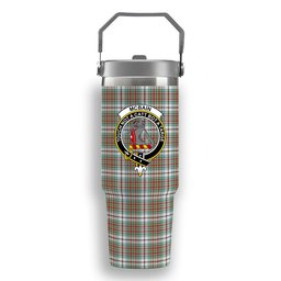 ScotsTee Shop Scottish McBain Dress Ancient Crest Tartan Flip Straw Tumbler 20oz 30oz