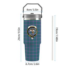ScotsTee Shop Scottish Ralston Crest Tartan Flip Straw Tumbler 20oz 30oz