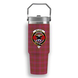 ScotsTee Shop Scottish McLeod Red Ancient Crest Tartan Flip Straw Tumbler 20oz 30oz